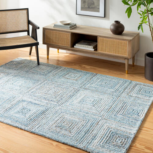 Calgary Handmade Rug — Denim / Sky Blue | CGR-2301 - colour & pattern