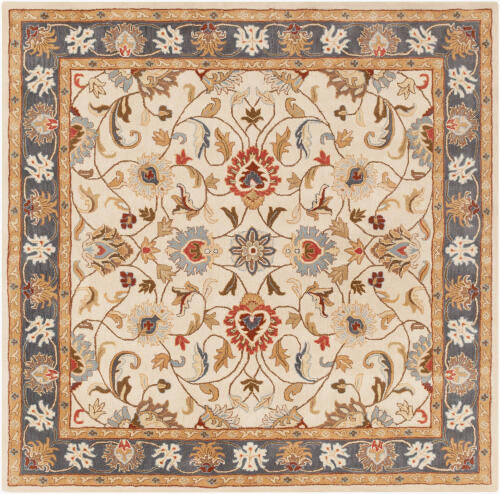 Caesar Handmade Wool Rug — Beige / Denim | CAE-1125