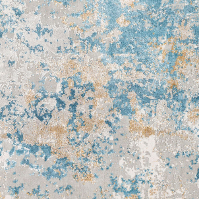 Aisha Machine Woven Rug — Light Blue / Mustard | AIS-2302