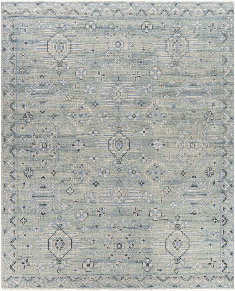 Almeria Hand Knotted Rug — Denim / Dusty Sage | ALM-2302 - performance
