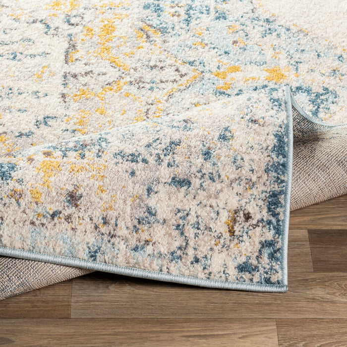 Ankara Machine Woven Rug — Ivory / Blue | AKR-2309