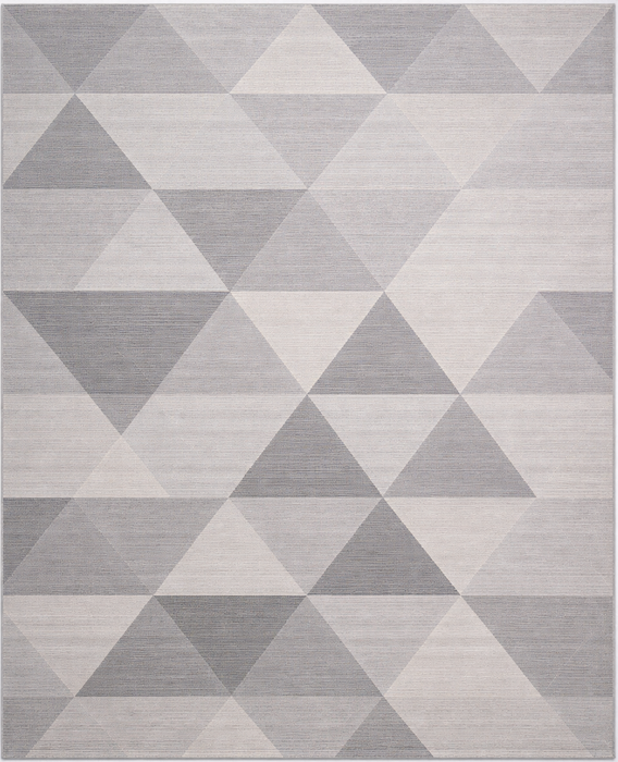 8'X10' High-Graded Polyester Geometrical Indoor/Outdoor Style Area Rug- Grey/Cream