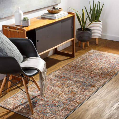 Livabliss  Mirabel Machine Woven Rug — Rust / Blue | MBE-2310 - colour & pattern