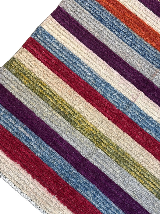 3'8x5'2 Hand Knotted Moroccan Multi Coloured Gebba Area Rug