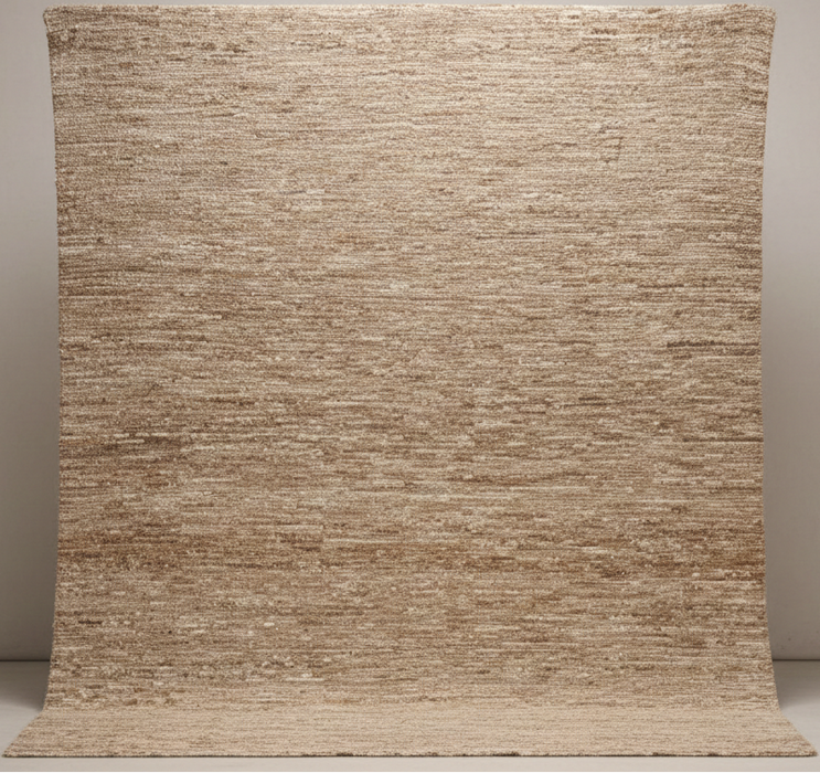 Hand-Knotted Gabbeh Wool Area Rug – Natural Sand / Taupe – 8'8" x 11'5"