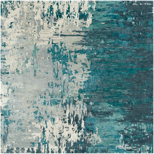 Banshee Handmade Wool & Viscose Rug — Teal | BAN-3343 - colour & pattern