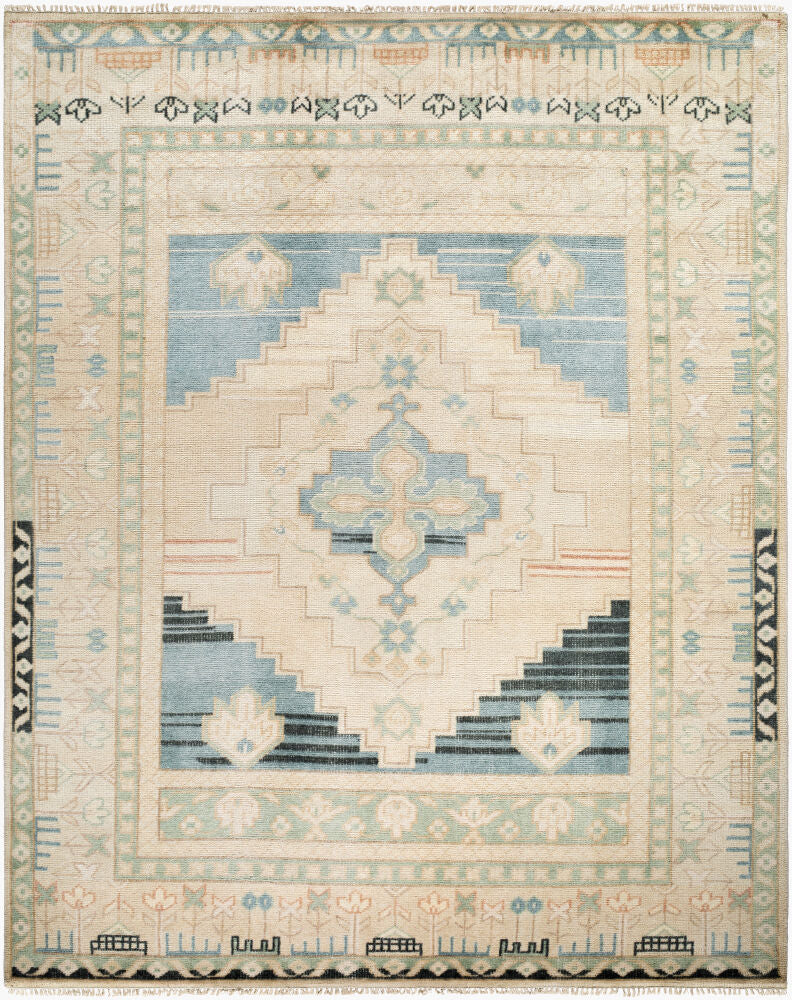 Anadolu Hand Knotted Rug — Teal / Cream | AAU-2301 - performance