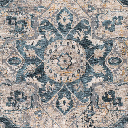 Livabliss Cardiff Machine Woven Rug — Teal / Gray | CDF-2307