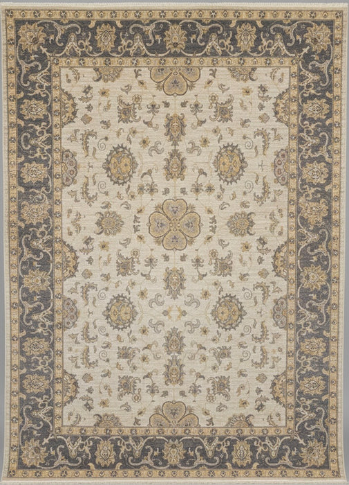 Hand-Knotted Chobi Wool Rug – Beige & Grey Border – 8' x 10'