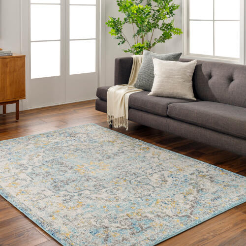 Livabliss Harput Machine Woven Rug — Blue / Gold | HAP-1065 - colour & pattern