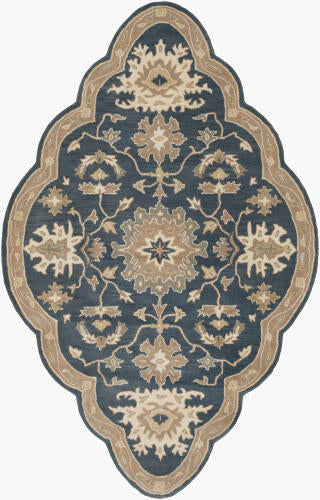 Caesar Handmade Wool Rug — Navy / Beige | CAE-1154