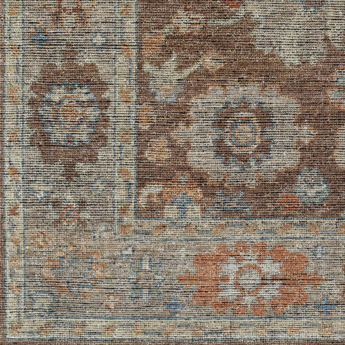 Reign Handmade Wool Rug — Warm Brown & Blue Traditional Design | REG-2318