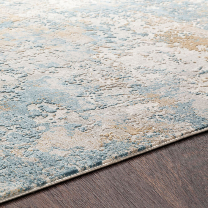 Aisha Machine Woven Rug — Light Blue / Mustard | AIS-2302
