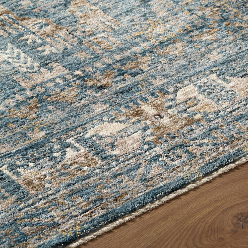 Livabliss Mirabel Machine Woven Rug — Denim / Camel | MBE-2301