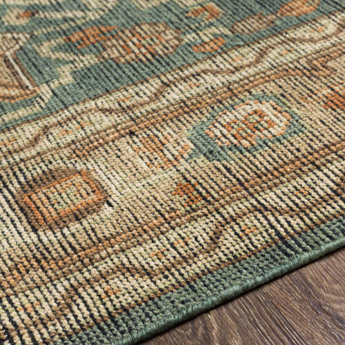 Reign Handmade Wool Rug — Teal & Terracotta Medallion Design | REG-2304
