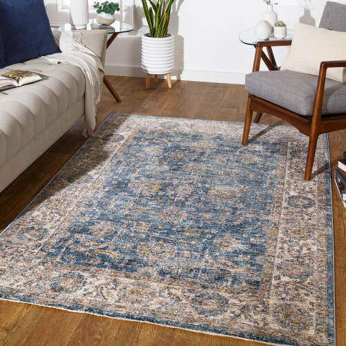 Livabliss Mirabel Machine Woven Rug — Blue / Beige | MBE-2305 - colour & pattern