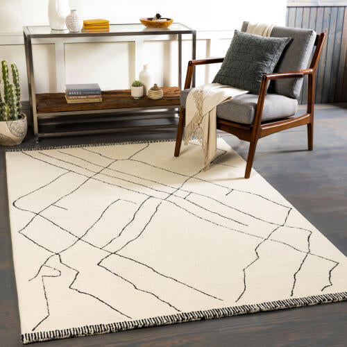 Arsenal Handmade Wool Rug — Cream / Black | ARL-2304 - colour & pattern