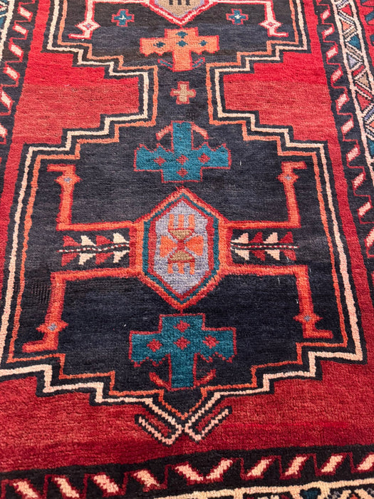 3’9 x 13’ Tribal Silk/Wool Hand-knotted
