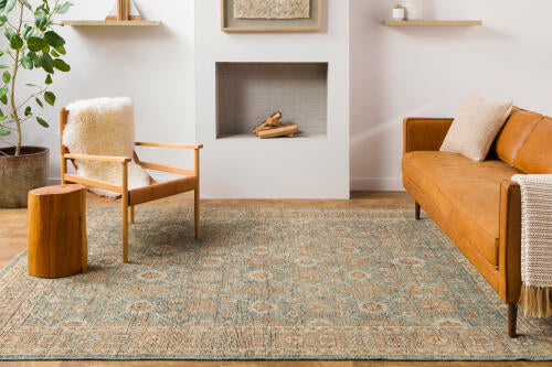 Reign Handmade Wool Rug — Teal / Terracotta Vintage Medallion | REG-2308 - colour & pattern