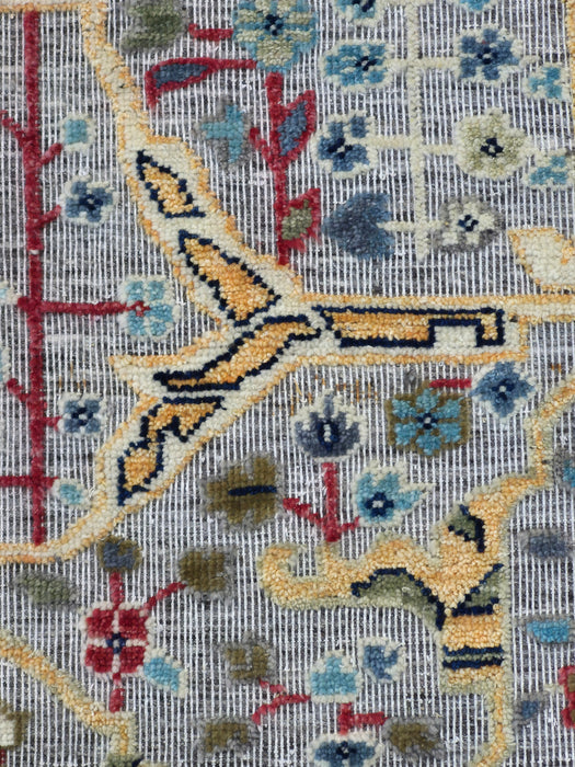 8x10 ft. Hand knotted Carpet, Orintal Bijar Embossed design, Grey/Beige