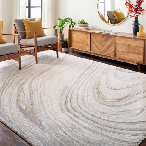 Kavita Handmade Rug — Gray / Gold | KVT-2304