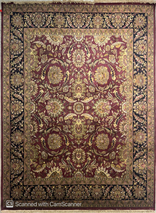 8’x10’ Hand-Knotted Persian-Style (Indo-Persian) Wool Area Rug- Multi/Red