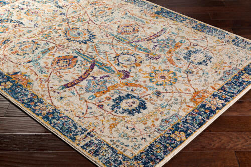 Livabliss  Harput Machine Woven Rug — Multi / Navy Border | HAP-1014