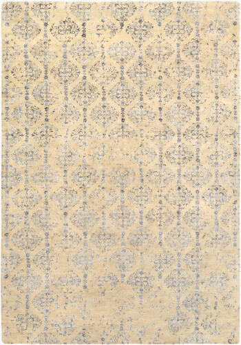 Banshee Handmade Wool & Viscose Rug — Dark Blue / Light Beige | BAN-3315 - performance