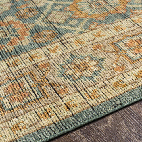 Reign Handmade Wool Rug — Teal / Terracotta Vintage Medallion | REG-2308