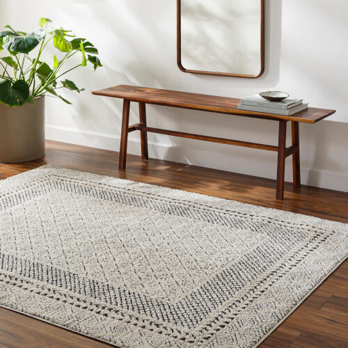 Livabliss Freud Machine Woven Rug — Ivory / Charcoal | FEU-2301 - colour & pattern