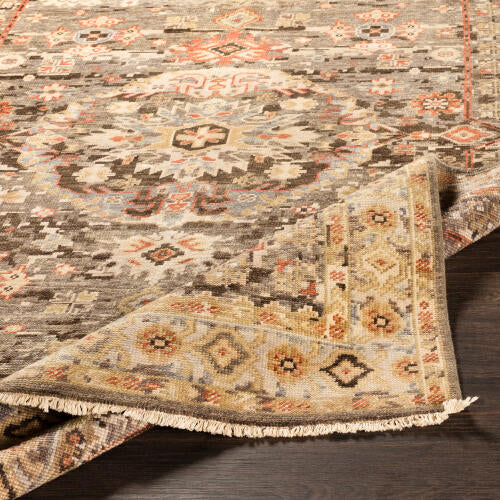 Cappadocia Handmade Wool Rug — Charcoal / Rust Multi | CPP-5029 - construction