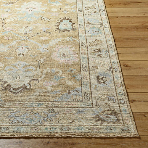 Reign Handmade Wool & Viscose Rug — Soft Gold & Pastel Motifs | REG-2316