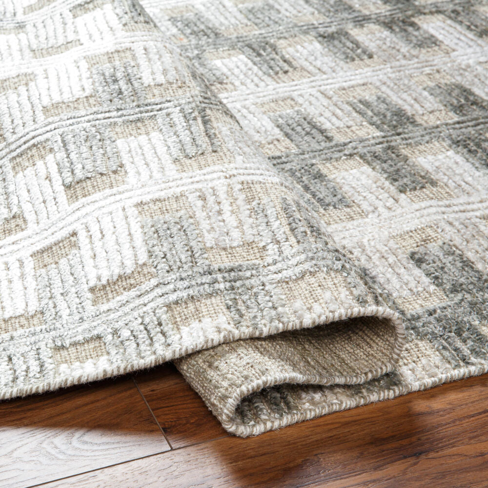 Amina Hand Knotted Rug — Light Beige / Gray | AMA-2302 - construction