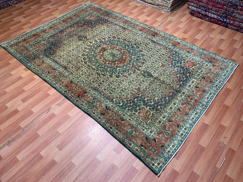7'x10' Hand-Knotted Persian Teal/Multi Area Rug – KB Rugs 