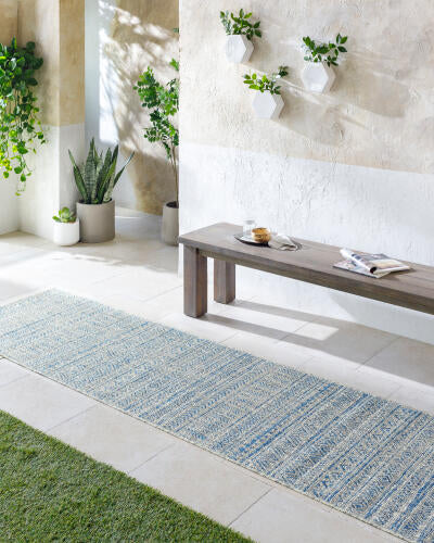 Livabliss Eagean Machine Woven Rug — Blue / Taupe | EAG-2306