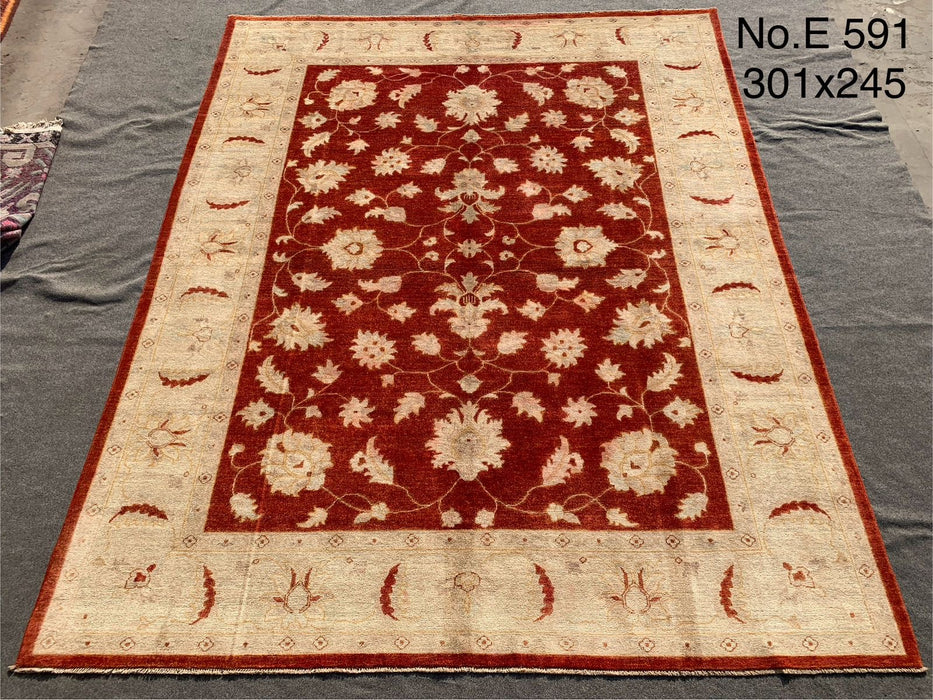 8’0” × 9’11” Hand-Knotted Afghan Ziegler Rug