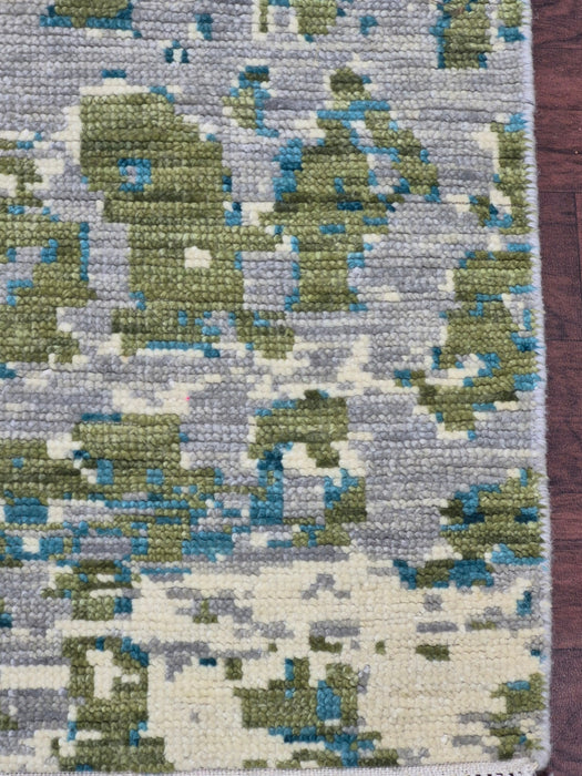 5x8ft, Hand knotted carpet Modern design purewool Grey colour
