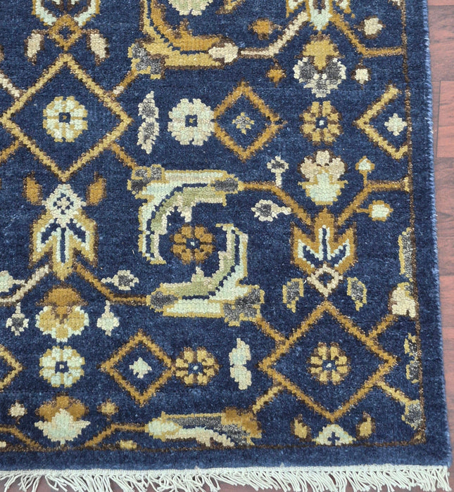 5.6x8ft. Hand knotted Oriental  Herati  design  Pure hand spun wool carpet, Dark Blue colour