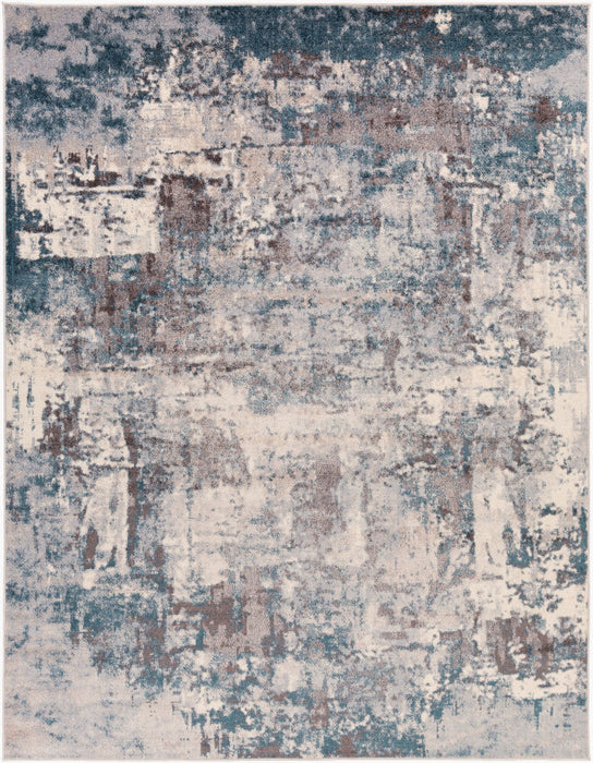 Ankara Machine Woven Rug — Beige / Teal | AKR-2307