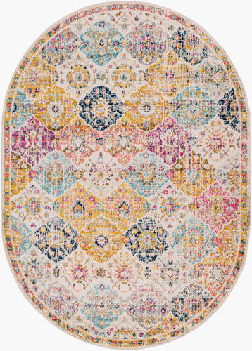 Livabliss Harput Machine Woven Rug — Multicolor Diamond Medallion | HAP-1018