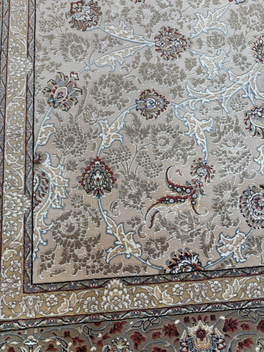 Luxury Persian Machine-Made Rug – Beige / Rust Floral Border – 7' x 10'