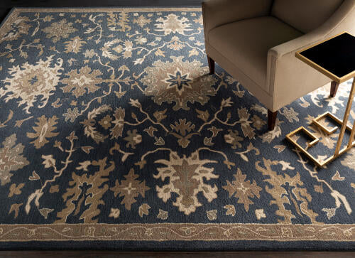 Caesar Handmade Wool Rug — Navy / Beige | CAE-1154