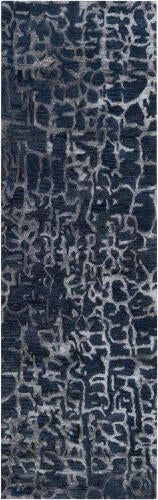 Banshee Handmade Wool & Viscose Rug — Dark Blue | BAN-3306