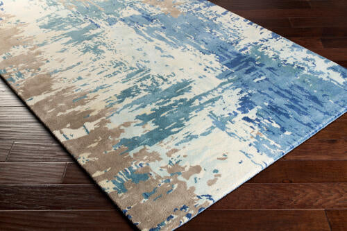 Banshee Handmade Wool & Viscose Rug — Blue Multi | BAN-3342