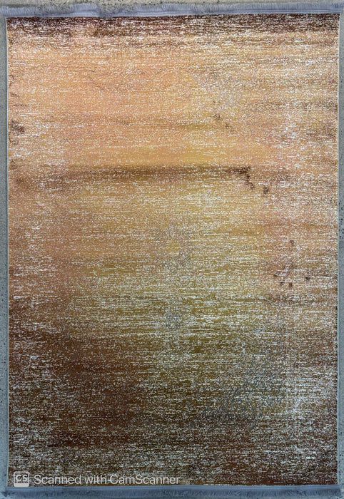 Persian-Inspired Machine-Made Area Rug – Copper / Gold Distressed – 5' x 7'