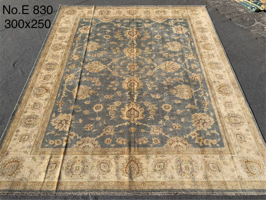 8’2 x 9’10 Grey & Beige Afghan Chobi Rug