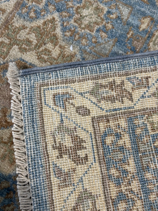 2'8" x 9'10" Hand-Knotted Chobi Mamluk Wool Runner Rug - Blue/Ivory/Multi