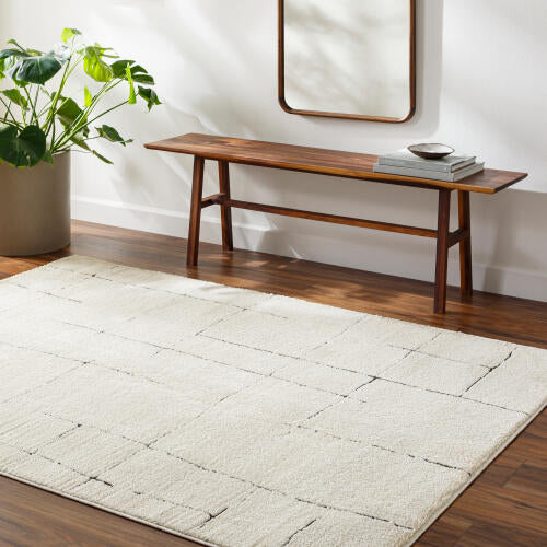 Livabliss Freud Machine Woven Rug — Ivory / Black | FEU-2300 - colour & pattern