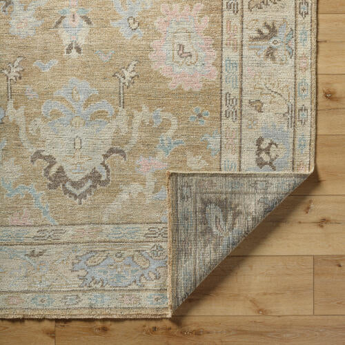 Reign Handmade Wool & Viscose Rug — Soft Gold & Pastel Motifs | REG-2316