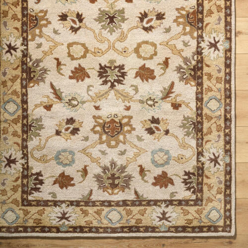 Caesar Handmade Wool Rug — Ivory / Gold / Rust | CAE-1010